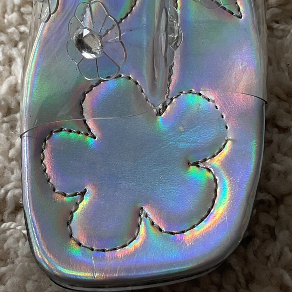 Delicious brand silver and clear acrylic platform sandals - size 7 - Picture 6 of 8